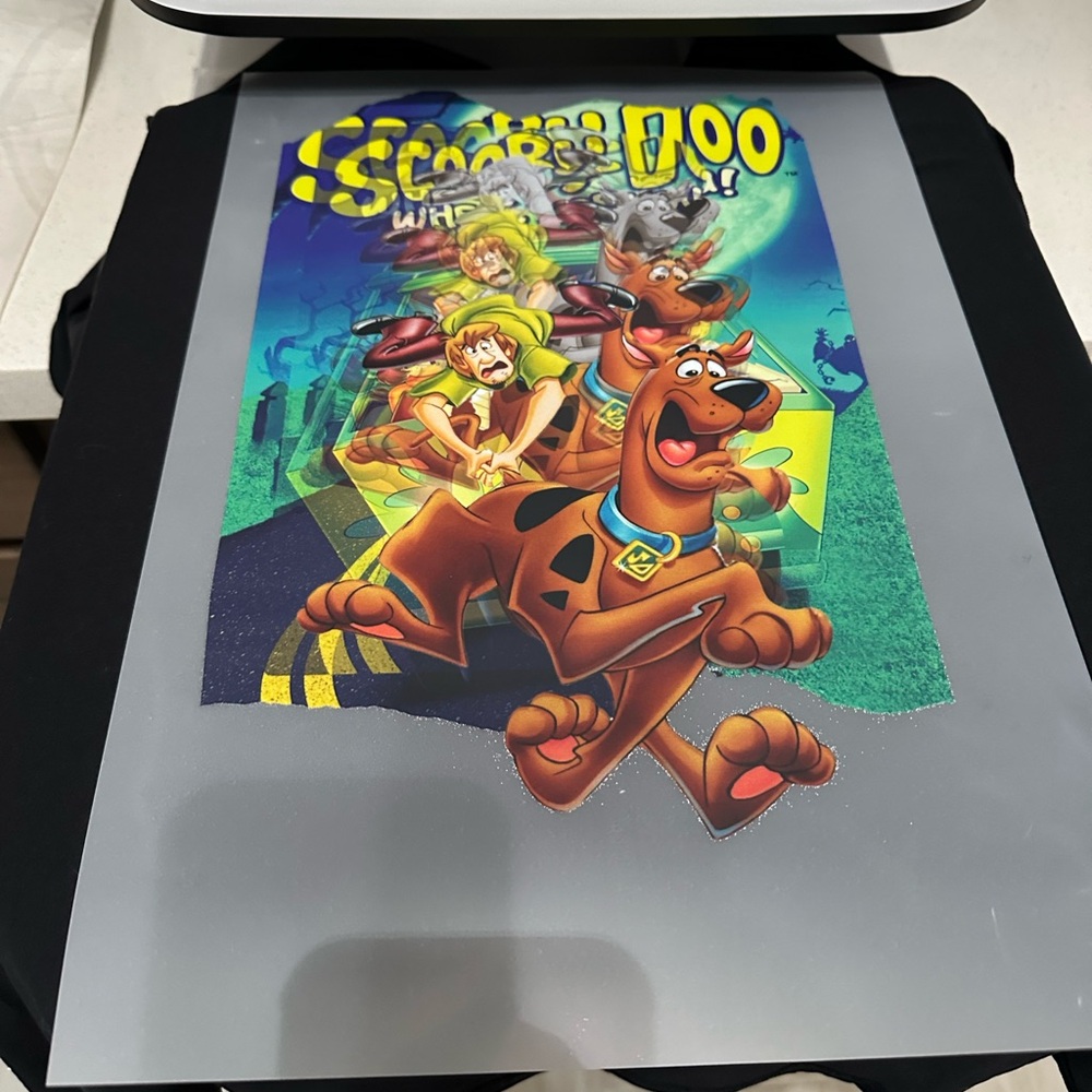 Holographic look graphic tee Scooby shirt cool original design T-shirt - Picture 2 of 10